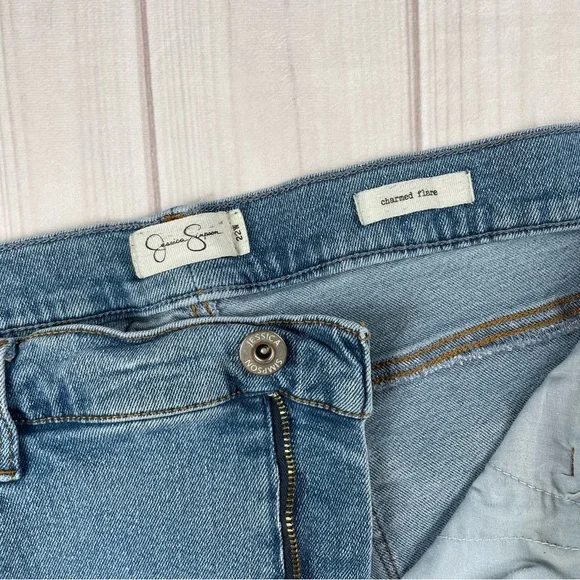 Jessica Simpson Charmed Flare Jeans Womens Plus Size 22W Blue Light Wash Stretch - Picture 10 of 14